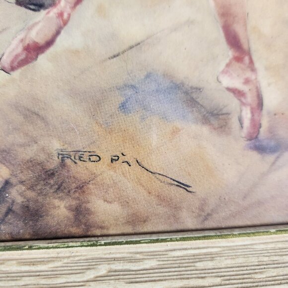 Pal Fried MCM Art Ballerina & Clown 2 Piece Gallery Framed Hungarian Artist - Picture 5 of 8